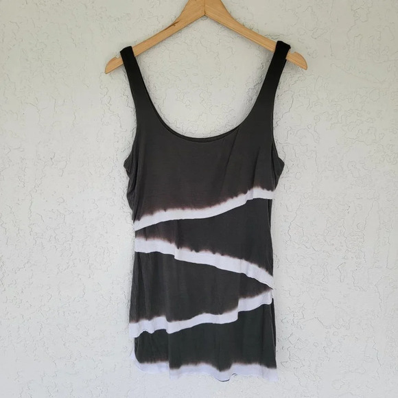 Freiss Original Tank Top Tie Dye Accent Rayon Stretchy Dark Gray Womans S - Picture 1 of 9